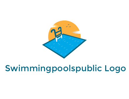sun behind swimming pool