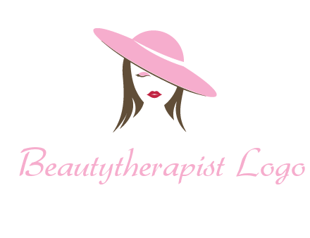 head of woman with tilted fancy hat fashion logo icon