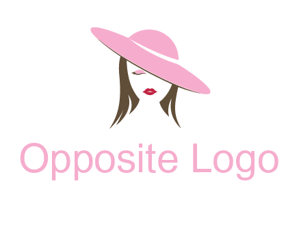 head of woman with tilted fancy hat fashion logo icon
