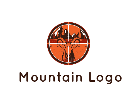target pointed at alp head in the mountains