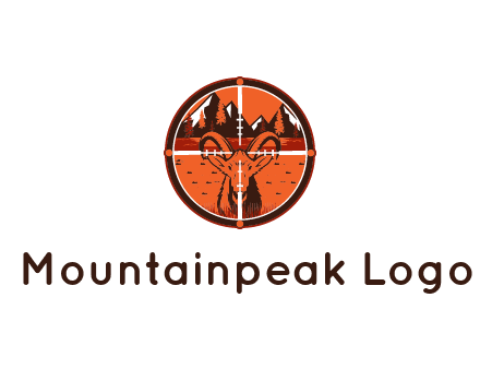 target pointed at alp head in the mountains