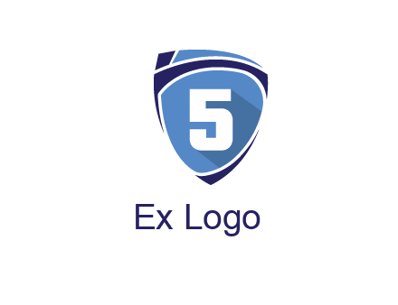 number 5 on shield logo