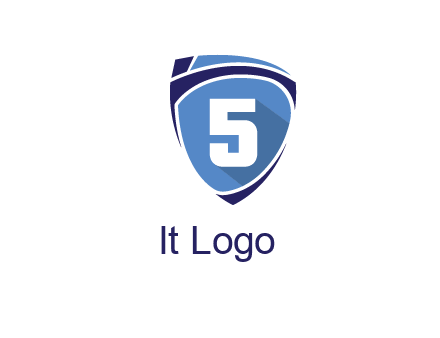 number 5 on shield logo
