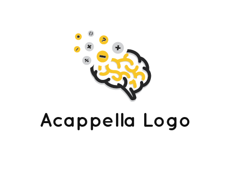 mathematics symbols from line art brain