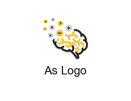 mathematics symbols from line art brain