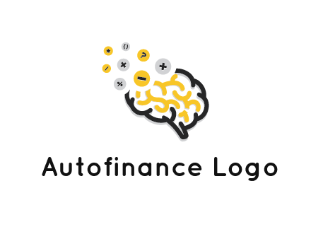 mathematics symbols from line art brain
