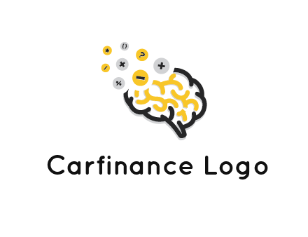 mathematics symbols from line art brain