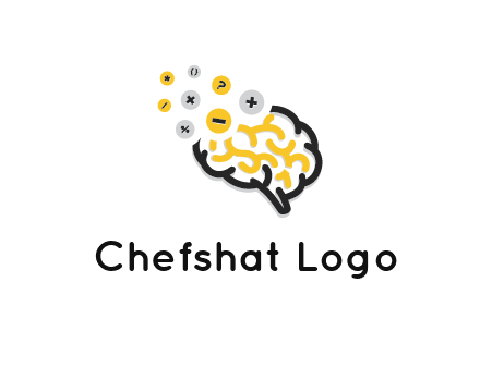 mathematics symbols from line art brain