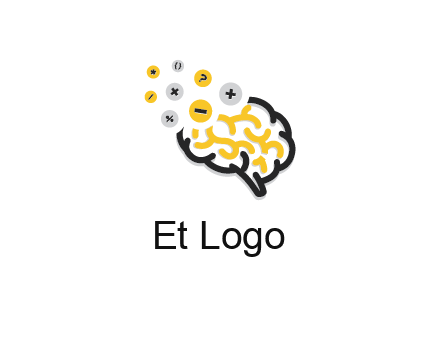 mathematics symbols from line art brain