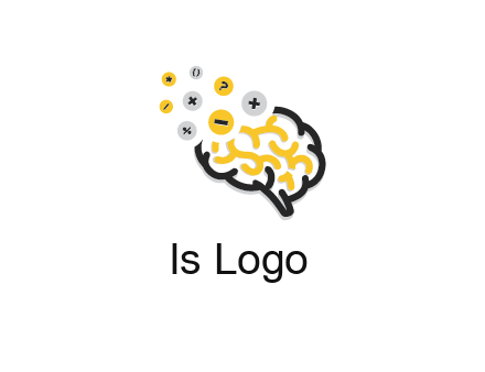 mathematics symbols from line art brain