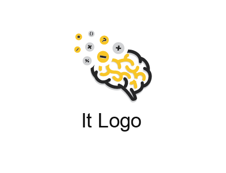 mathematics symbols from line art brain