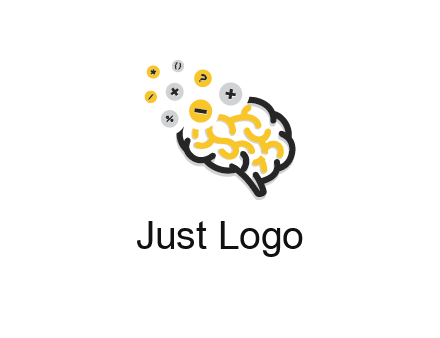 mathematics symbols from line art brain