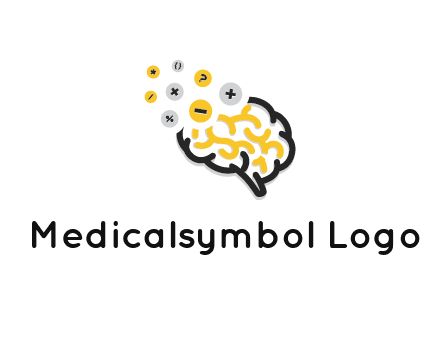 mathematics symbols from line art brain