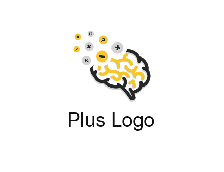 mathematics symbols from line art brain