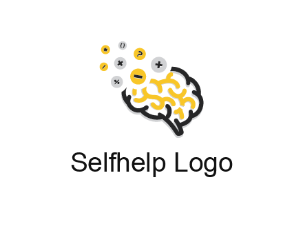 mathematics symbols from line art brain