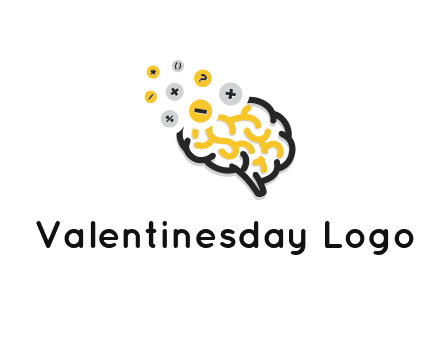 mathematics symbols from line art brain