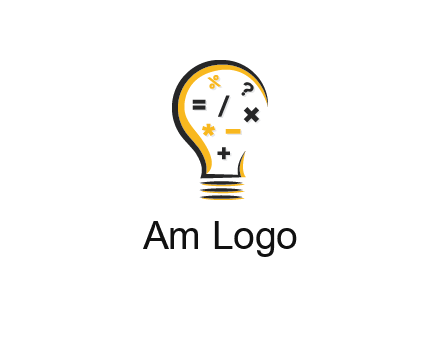 mathematics symbols in bulb