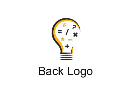mathematics symbols in bulb