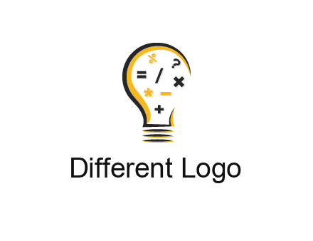 mathematics symbols in bulb