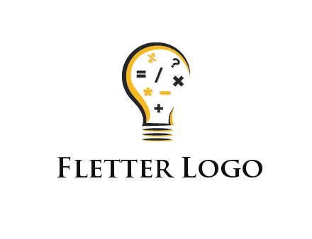 mathematics symbols in bulb