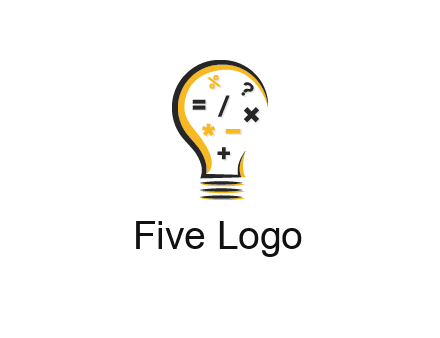 mathematics symbols in bulb