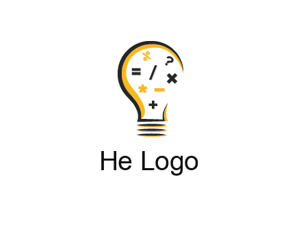 mathematics symbols in bulb
