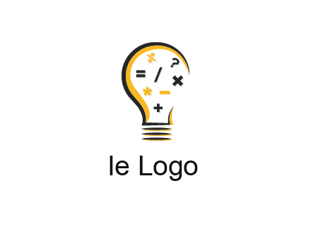 mathematics symbols in bulb