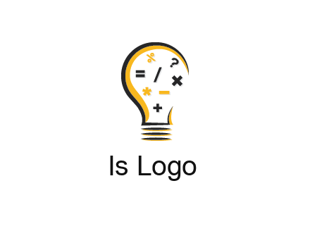 mathematics symbols in bulb