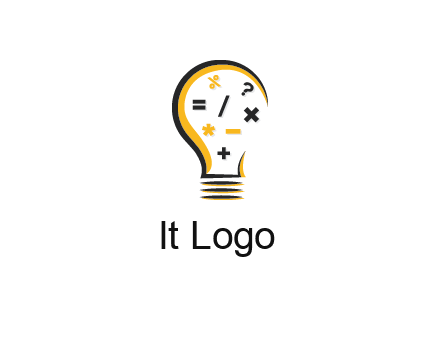 mathematics symbols in bulb