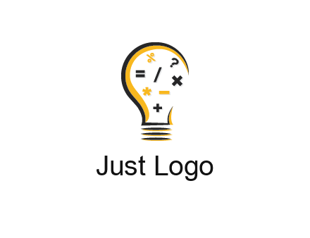 mathematics symbols in bulb