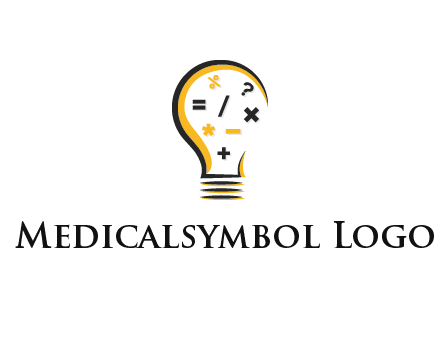mathematics symbols in bulb