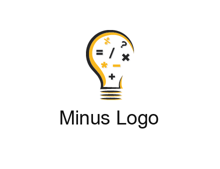 mathematics symbols in bulb