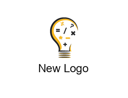 mathematics symbols in bulb