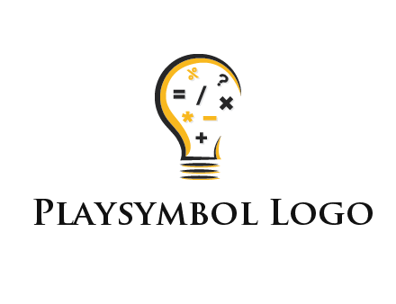 mathematics symbols in bulb