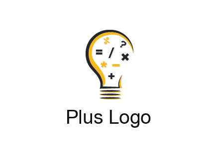 mathematics symbols in bulb