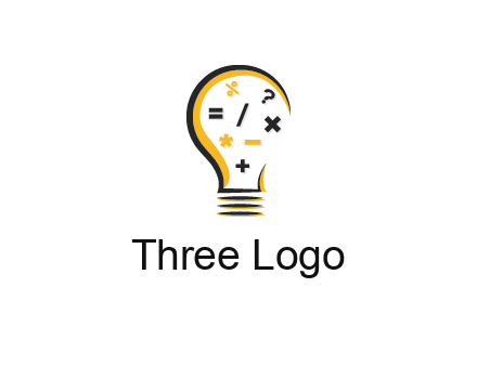 mathematics symbols in bulb