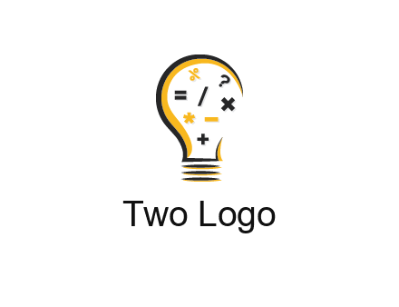mathematics symbols in bulb
