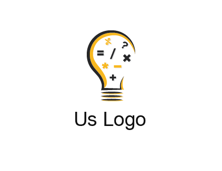mathematics symbols in bulb