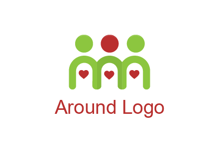 people with heart holding hands symbol
