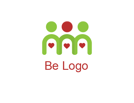 people with heart holding hands symbol