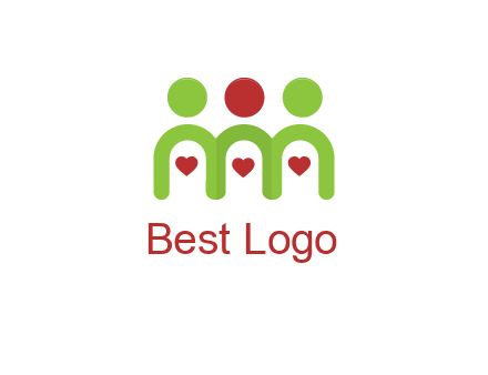 people with heart holding hands symbol