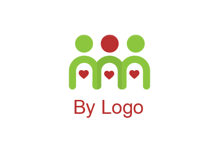 people with heart holding hands symbol