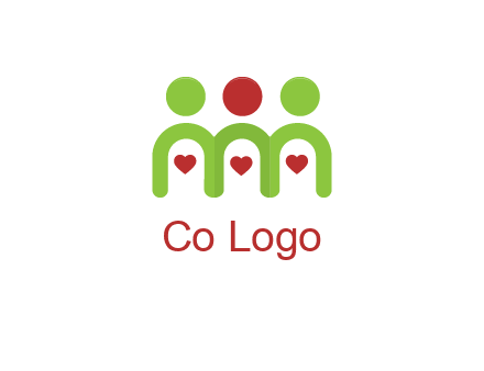 people with heart holding hands symbol