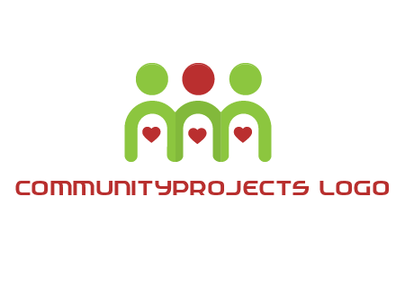 people with heart holding hands symbol