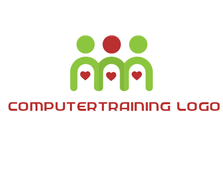 people with heart holding hands symbol