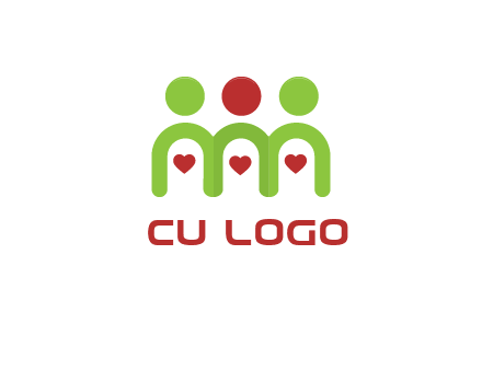 people with heart holding hands symbol