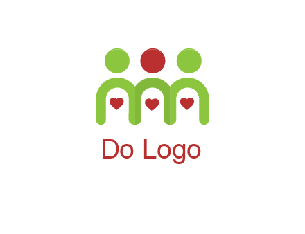 people with heart holding hands symbol