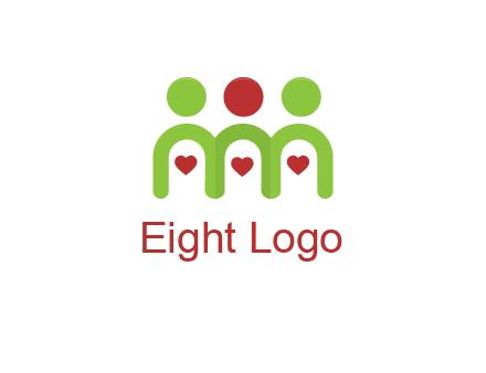 people with heart holding hands symbol