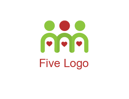 people with heart holding hands symbol