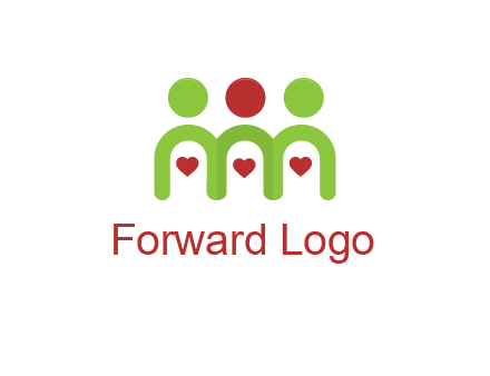 people with heart holding hands symbol